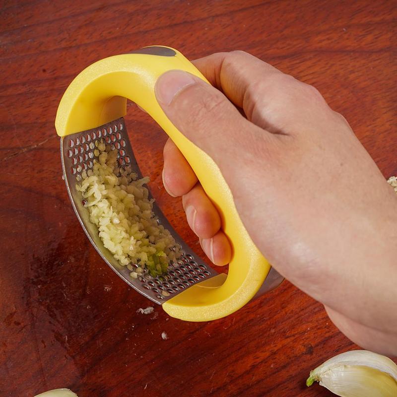 Stainless Steel Garlic Masher Garlic Press Household Manual Curve Fruit Vegetable Tools Kitchen Gadgets - Image 3