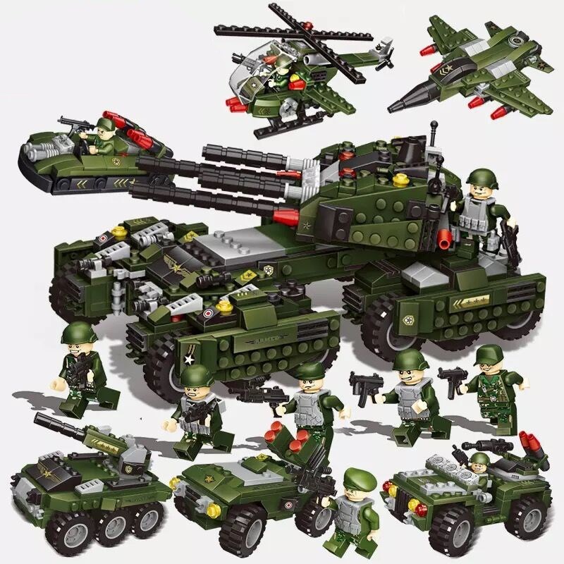 Thunder Accumulated Police Building Blocks Set (400–800 Pieces) – Educational Kids Construction Toy | Special Police Vehicles, Helicopter, Tank & Command Center Collection - Image 2