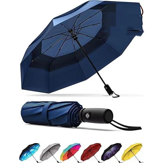 Automatic Folding Umbrella Three-Fold Travel-Ready Windproof - Image 4