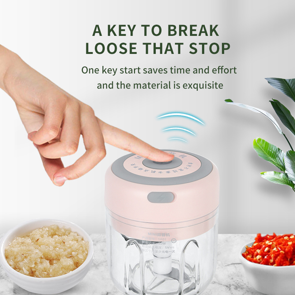 Mini Electric Garlic Chopper USB Charging Ginger Masher Machine Sturdy Durable Chili Vegetable Crusher Kitchen Tool - Image 6