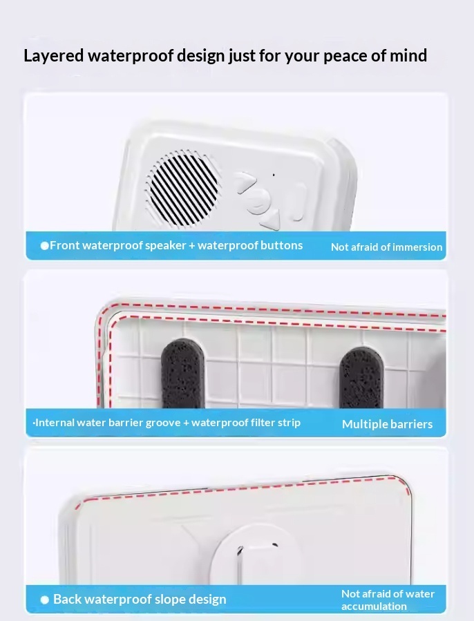 Bathroom Waterproof Mobile Phone Box Bluetooth Speaker Audio Bath TV Stand Mobile Phone Holder 360 Degree Rotation Touch Screen - Image 3