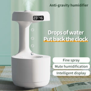 Bedroom Anti-Gravity Humidifier With Clock Water Drop Backflow Aroma Diffuser Large Capacity Office Bedroom Mute Heavy Fog Household Sprayer