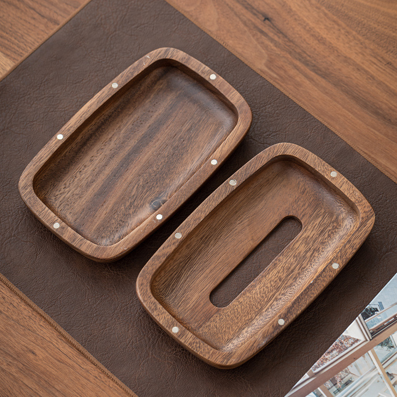 Walnut Tissue Box Living Room Chinese-style Napkin Holder - Image 3