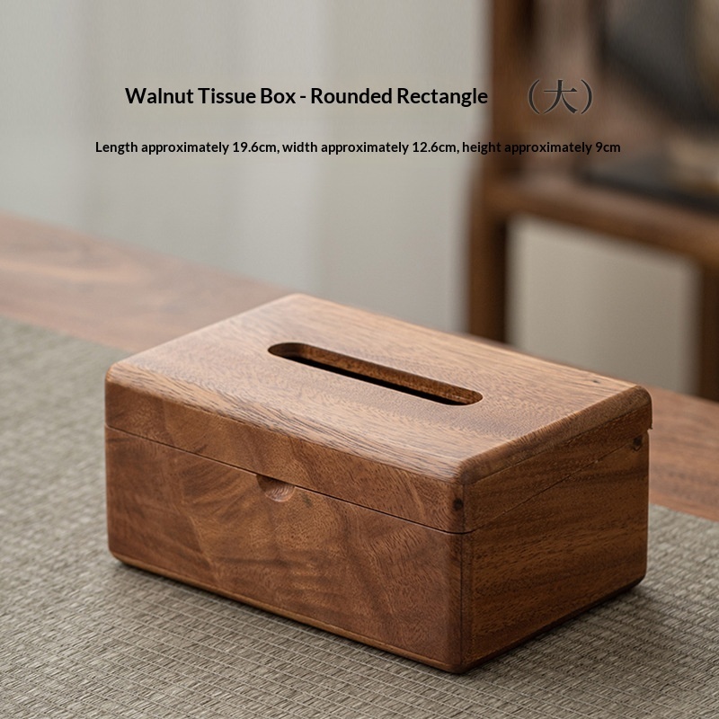 Walnut Tissue Box Living Room Chinese-style Napkin Holder - Image 7