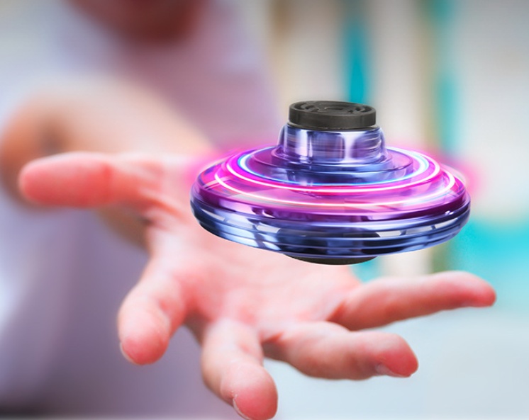 Mini Fingertip Gyro Interactive Decompression Toy Drone LED UFO Type Flying Helicopter Spinner Toy Kids - Image 7