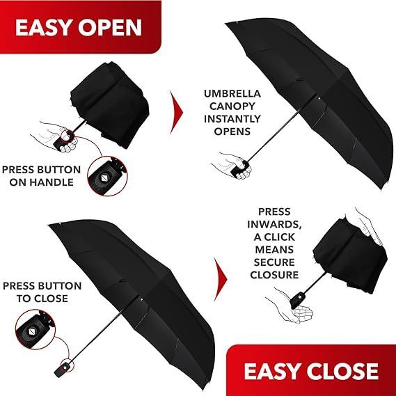 Automatic Folding Umbrella Three-Fold Travel-Ready Windproof - Image 5