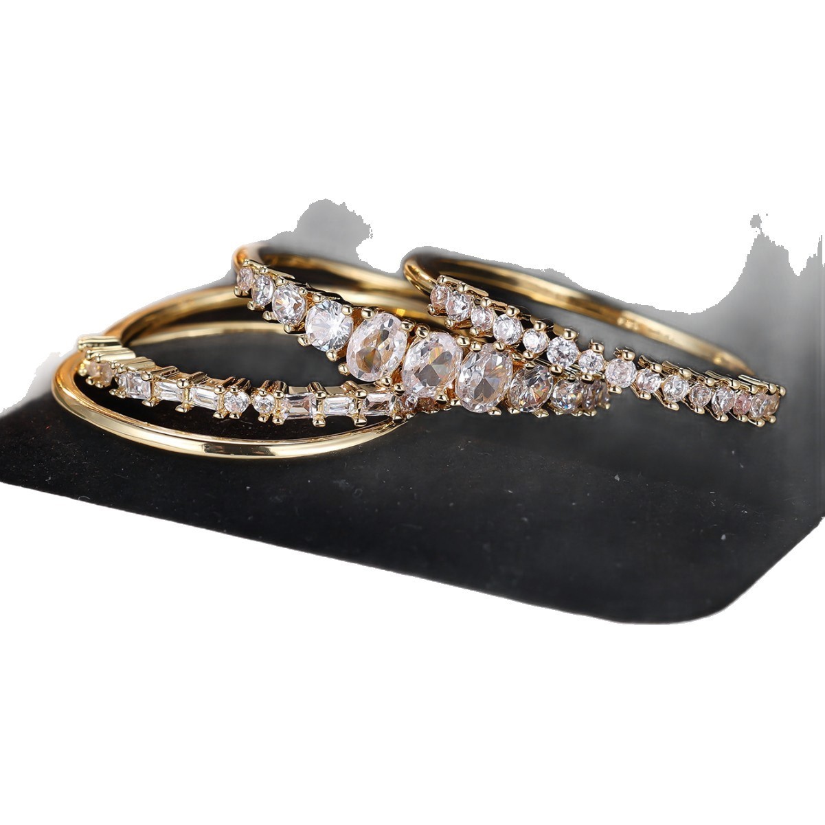 Round Color Zirconium Four-piece Ring - Image 7