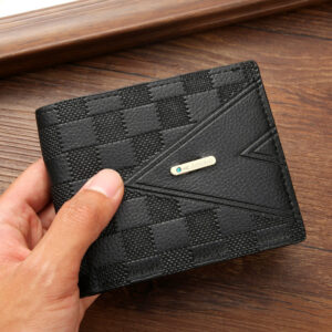 Men’s Short Wallet – Slim Business Bifold with Card Slots & Cash Compartment