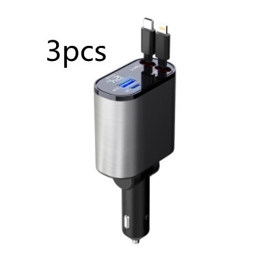 Metal Car Charger 100W Super Fast Charging Car Cigarette Lighter USB And TYPE-C Adapter - Image 2