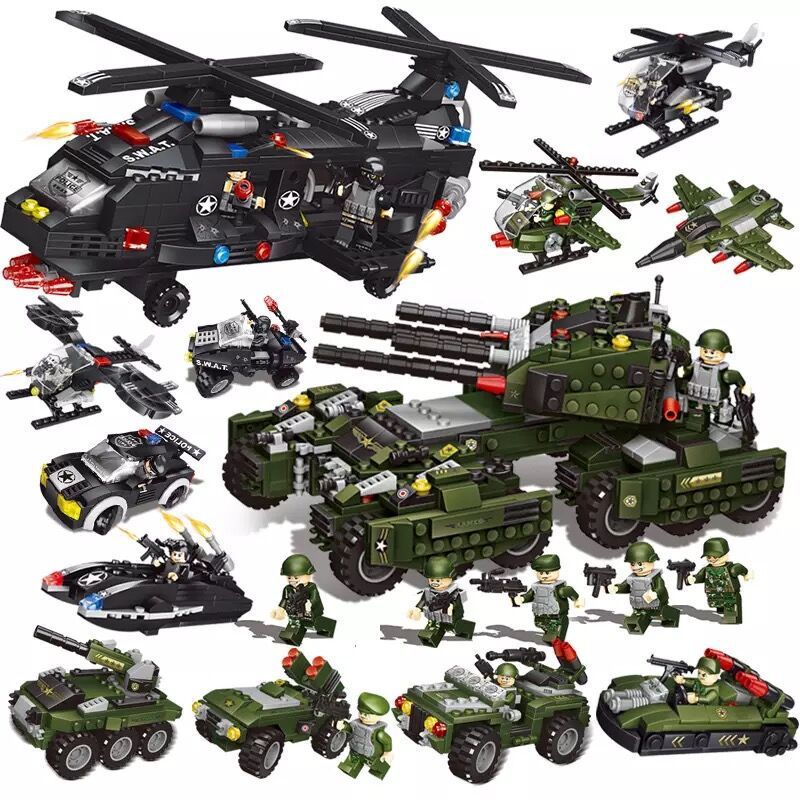 Thunder Accumulated Police Building Blocks Set (400–800 Pieces) – Educational Kids Construction Toy | Special Police Vehicles, Helicopter, Tank & Command Center Collection - Image 7