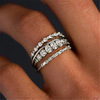 Round Color Zirconium Four-piece Ring - Image 3