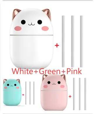 Air Humidifier Cute Cat Ultra-Silent USB Office Household Bedroom Car Aromatherapy Air Purifier With Led Cool Mist Spray - Image 8