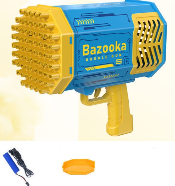 Bubble Gun Rocket 69 Holes Soap Bubbles Machine Gun Shape Automatic Blower With Light Toys For Kids Pomperos - Image 7