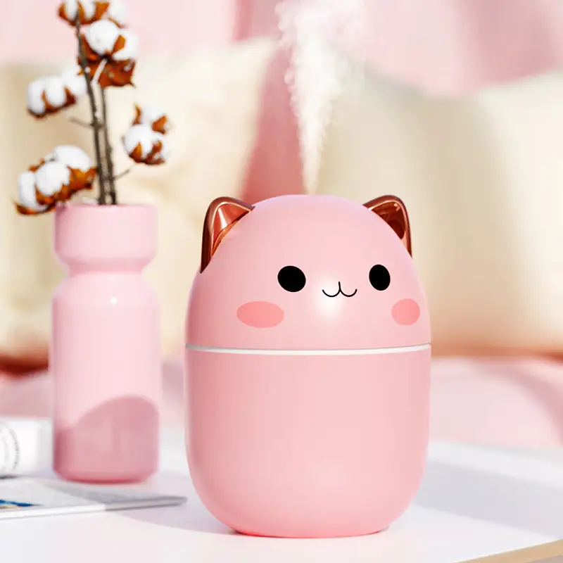 Air Humidifier Cute Cat Ultra-Silent USB Office Household Bedroom Car Aromatherapy Air Purifier With Led Cool Mist Spray - Image 4