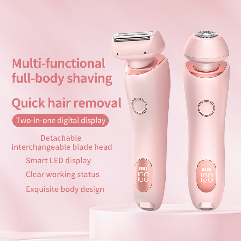 2 In 1 Hair Removal Epilator USB Rechargeable Trimmer Women Body Razor Face Leg Armpit Bikini Hand Pubic Shaver Hair Remover - Image 7