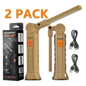Rechargeable LED COB Work Light Mechanic Flashlight Lamp Magnetic Folding Torch Camping Light