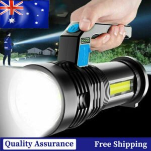 LED Flashlight USB Rechargeable Torch  COB Work Light Spotlight Camping Light High Lumens Emergency Lamp 3 Modes Waterproof